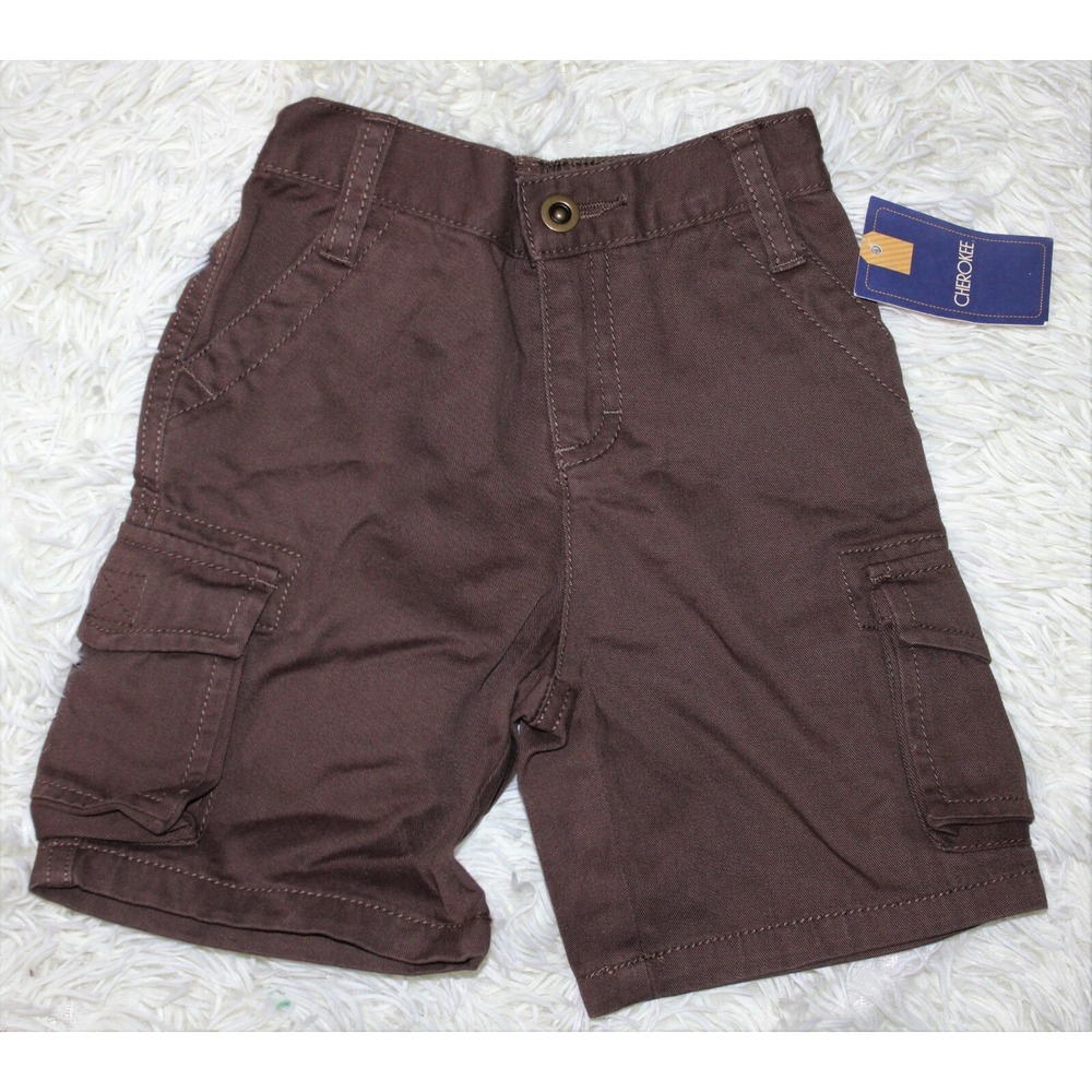 Boys Cherokee cargo shorts size 12 months Brown NEW